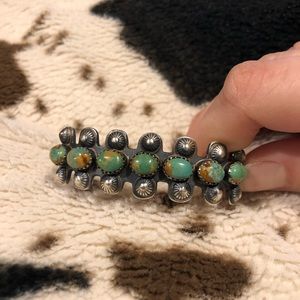 Genuine turquoise and sterling silver necklace